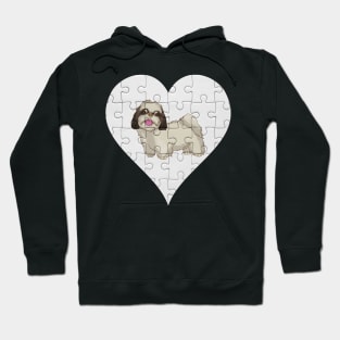 Shih Tzu Heart Jigsaw Pieces Design - Gift for Shih Tzu Lovers Hoodie